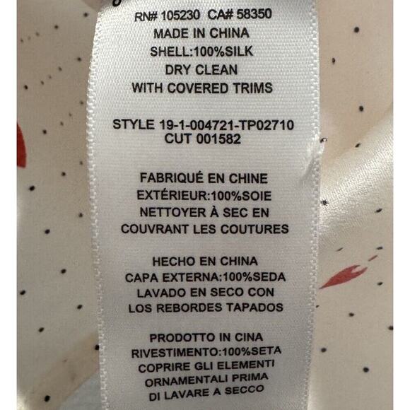 Equipment Size Small Silk Button Down Blouse Alloura Multi 100% Silk Romantic - Picture 6 of 9